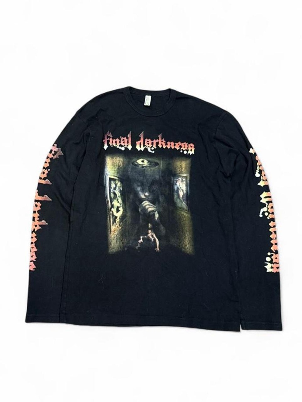American Apparel Final Darkness Black Graphic Longsleeve Shirt Made in USA
